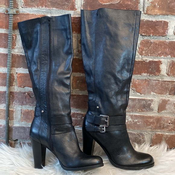 Nine West Shoes - Nine West Black Leather Knee High Boots, Size 10
